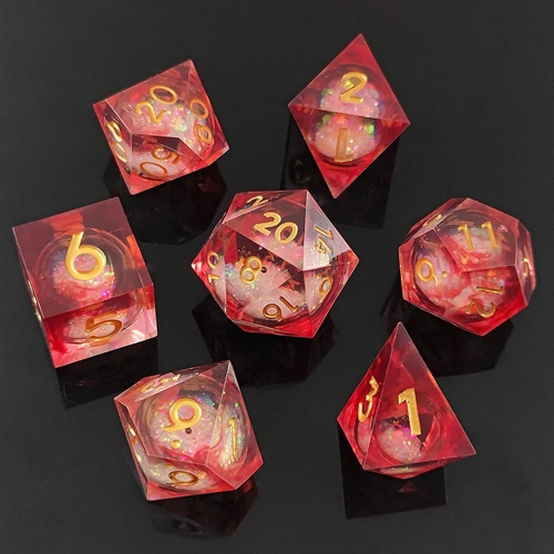 Resin Sharp Edge Liquid Core - Red - rollespilsterninger - Epic Dwarf Dice
